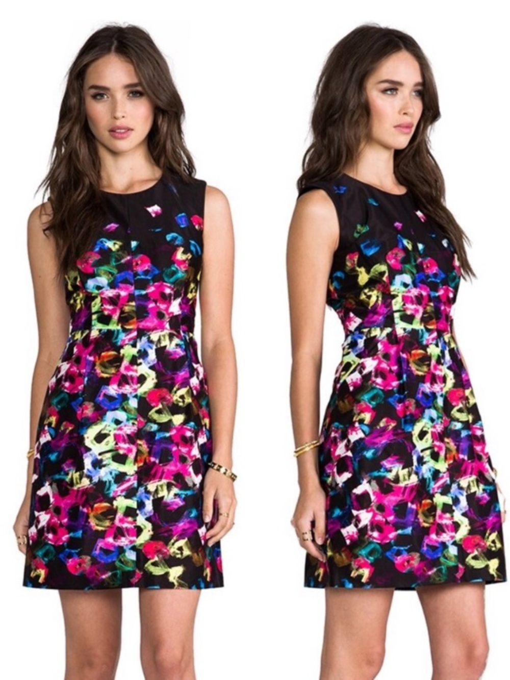 Milly Black Confetti Cocktail Mini Dress